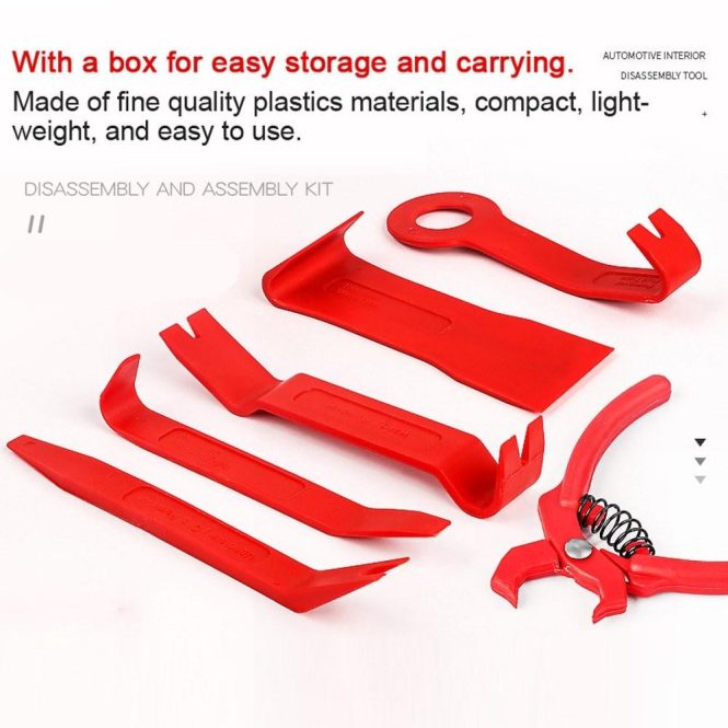 Car Tools | Automotive Instrument Pry Bar Set Car Interior Door Clip Panel Trim Dashboard Removal Tool Kit Red Car Repair & Maintenance Car Tools