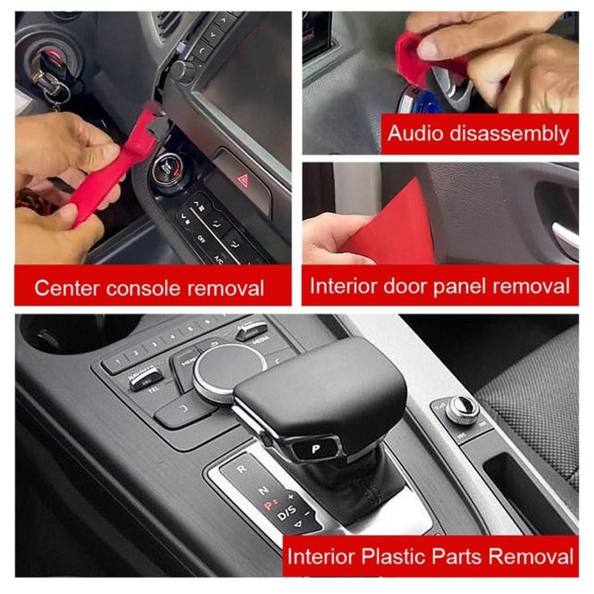 Car Tools | Automotive Instrument Pry Bar Set Car Interior Door Clip Panel Trim Dashboard Removal Tool Kit Red Car Repair & Maintenance Car Tools