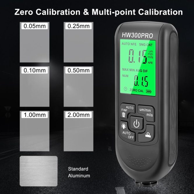 Car Tools | Car Paint Coating Thickness Gauge Metal Coating Thickness Gauge 0-2000UM  Fe and NFe Probe Measuring Gauge Black Car Repair & Maintenance Black