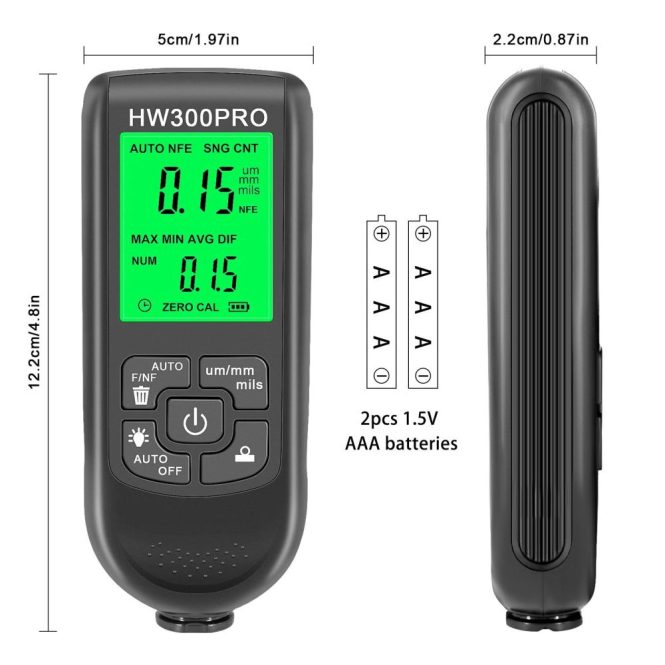 Car Tools | Car Paint Coating Thickness Gauge Metal Coating Thickness Gauge 0-2000UM  Fe and NFe Probe Measuring Gauge Black Car Repair & Maintenance Black