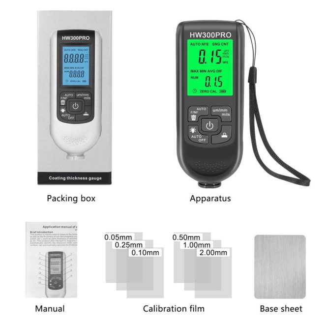 Car Tools | Car Paint Coating Thickness Gauge Metal Coating Thickness Gauge 0-2000UM  Fe and NFe Probe Measuring Gauge Black Car Repair & Maintenance Black