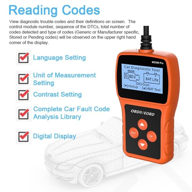 Car Tools | Car Professional Scan Tool Auto OBD Battery Lifespan Tester Automobile Code Reader Car Fault Detector Orange Car Repair & Maintenance Car Tools