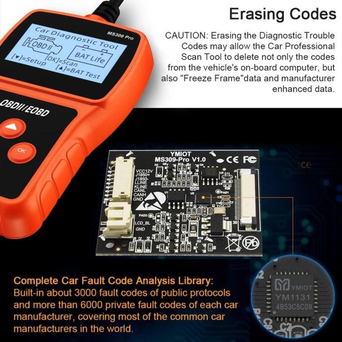 Car Tools | Car Professional Scan Tool Auto OBD Battery Lifespan Tester Automobile Code Reader Car Fault Detector Orange Car Repair & Maintenance Car Tools