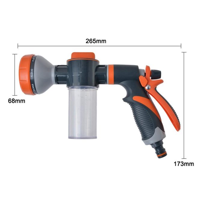 Car Tools | Car Water Washer High Pressure Hose Foam Sprayer Foam Nozzle Soap Dispenser Orange + Grey Car Repair & Maintenance Car Tools