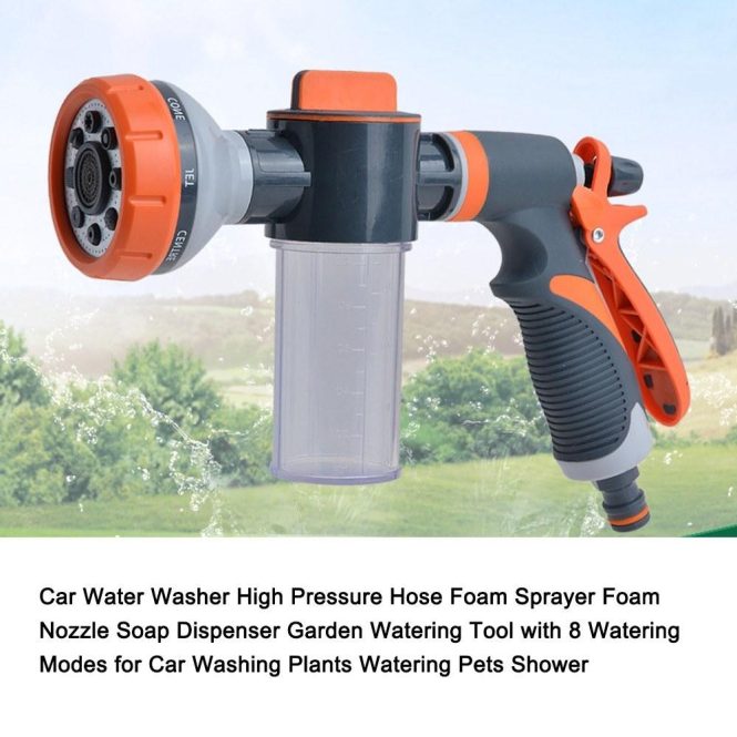 Car Tools | Car Water Washer High Pressure Hose Foam Sprayer Foam Nozzle Soap Dispenser Orange + Grey Car Repair & Maintenance Car Tools