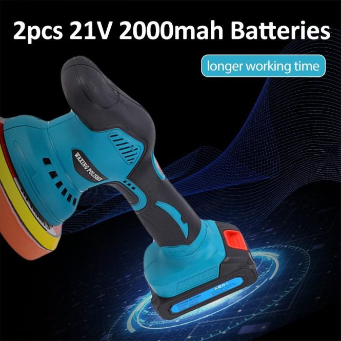 Car Tools | Cordless Car Buffer Polisher Car Buffers And Polishers Kits 8-speed Adjustment with 2*21V 2000mah Batteries Idle Speed 2800-5500R/min for Car Detailing/Polishing/Waxing/Scratch Removing eu Black Car Repair & Maintenance Black