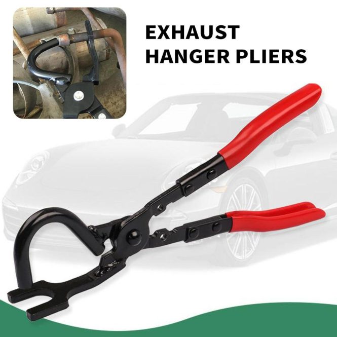 Car Tools | Exhaust Hanger Removal Pliers Heavy Duty Exhaust Hanger Removal Tool Compatible with All Exhaust Rubber Hangers Black And Red Car Repair & Maintenance Black And Red