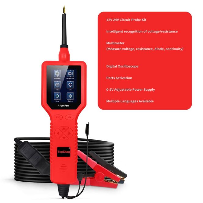 Car Tools | P100 Pro 9-30V Car Circuit Tester Automotive Circuit Diagnostic Tester Red Car Repair & Maintenance Car Tools