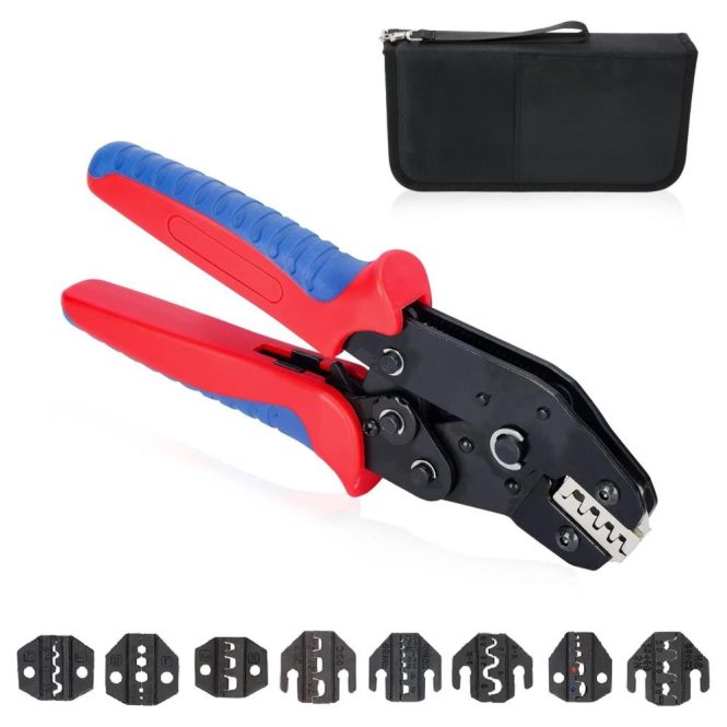 Car Tools | Ratcheting Crimping Tool Set for Heat Shrink Terminals Non-Insulated Open Barrel Solar Conncetors Insulated and Non-Insulated Ferrules Multicolor Car Repair & Maintenance Car Tools