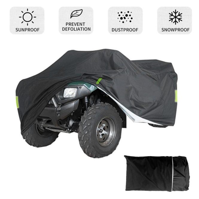 Car Tools | Universal Heavy Duty ATV ATC Cover 190T  Rain Waterproof Dustproof Anti-UV Ripstop Beach Vehicle Outdoor Protector with Night Reflective Strip m Black Car Repair & Maintenance Black