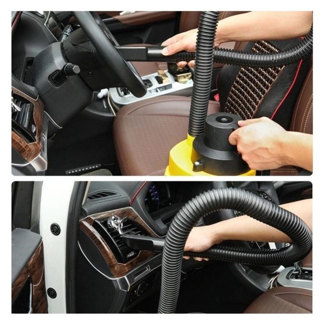 Car Vacuum Cleaner | 12V Portable Handheld Vacuum Cleaner 2300PA Suction Car Detailing Vacuum with Multi-nozzles and Hose Yellow Car Repair & Maintenance Car Vacuum Cleaner