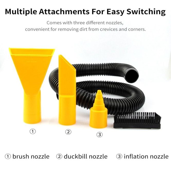 Car Vacuum Cleaner | 12V Portable Handheld Vacuum Cleaner 2300PA Suction Car Detailing Vacuum with Multi-nozzles and Hose Yellow Car Repair & Maintenance Car Vacuum Cleaner