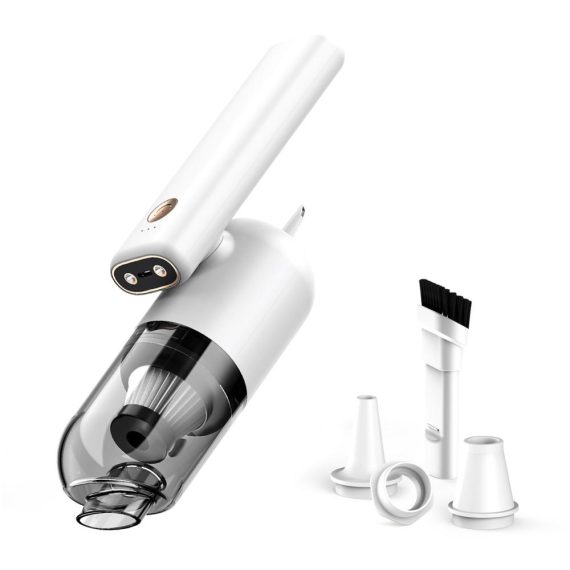 Car Vacuum Cleaner | 50W High Power Handheld Vacuum with LED Lights Different Nozzles White Car Repair & Maintenance Car Vacuum Cleaner