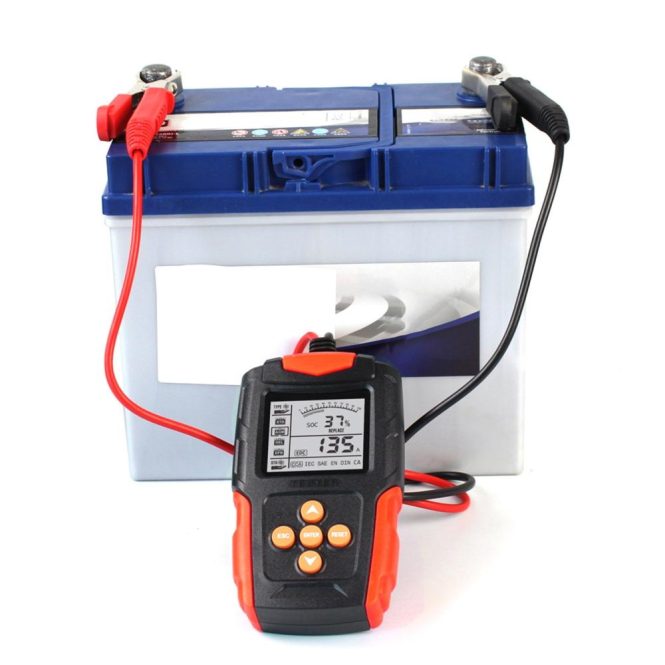 Diagnostic Scan Tool | 12V/24V Car Battery Tester LCD Digital Battery Analyzer Car Charge Diagnostic Tool for Car Truck Motorcycle Red Car Alarms & Security Diagnostic Scan Tool