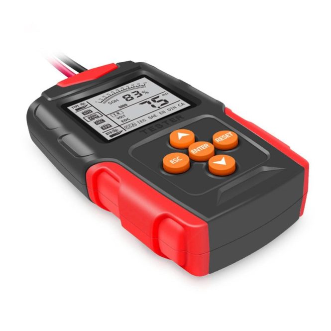 Diagnostic Scan Tool | 12V/24V Car Battery Tester LCD Digital Battery Analyzer Car Charge Diagnostic Tool for Car Truck Motorcycle Red Car Alarms & Security Diagnostic Scan Tool