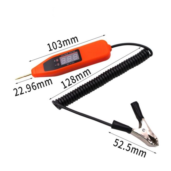 Diagnostic Scan Tool | 5-32V Voltage Tester LCD Digital Display Electrical Circuit Tester Voltage Power Test Pen Probe Detector Automotive Scan Tool Orange Car Alarms & Security Diagnostic Scan Tool