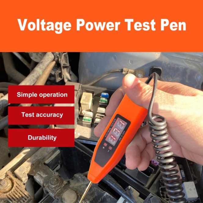 Diagnostic Scan Tool | 5-32V Voltage Tester LCD Digital Display Electrical Circuit Tester Voltage Power Test Pen Probe Detector Automotive Scan Tool Orange Car Alarms & Security Diagnostic Scan Tool