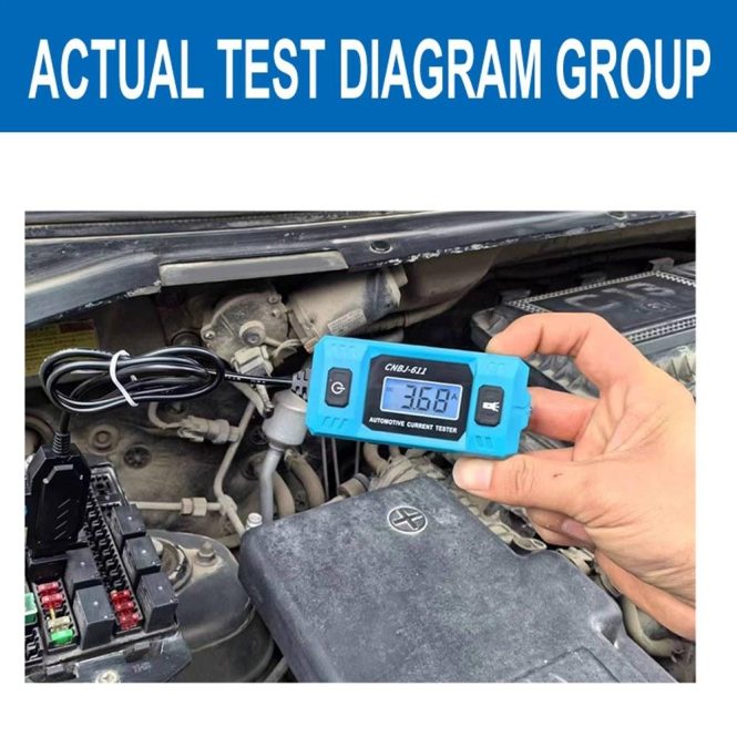 Diagnostic Scan Tool | Automobile Current Tester with Backlight LCD Display LED Light Car Gauge for Current Detection Royal Blue Car Alarms & Security Diagnostic Scan Tool