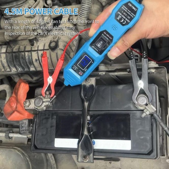 Diagnostic Scan Tool | Automotive Electric Circuit Tester with Voltage Display LED Light Blue Car Alarms & Security Blue