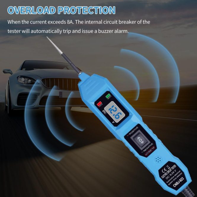 Diagnostic Scan Tool | Automotive Electric Circuit Tester with Voltage Display LED Light Blue Car Alarms & Security Blue