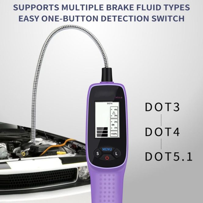 Diagnostic Scan Tool | Brake Fluid Tester High Precision Car Brake Fluid Detector with LCD Screen Auto Diagnostic Testing Tool for DOT 3 / DOT 4 / DOT 5.1 Purple Car Alarms & Security Diagnostic Scan Tool