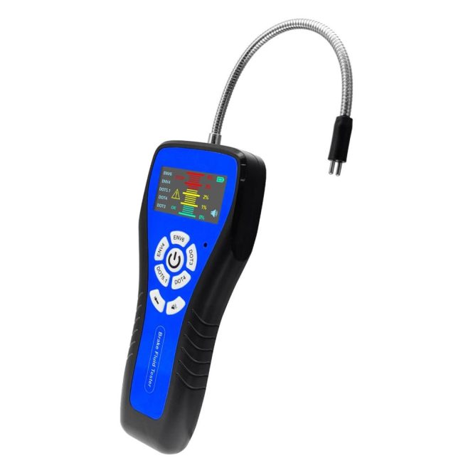 Diagnostic Scan Tool | Car Brake Fluid Detector with Color LCD Screen Audible Alarm DOT3 DOT4 DOT5.1 ENV4 ENV6 Tester Blue Car Alarms & Security Blue