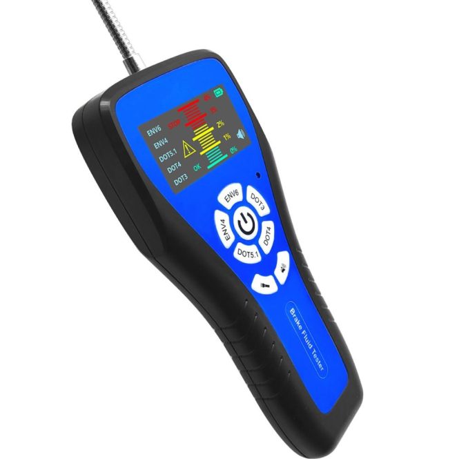 Diagnostic Scan Tool | Car Brake Fluid Detector with Color LCD Screen Audible Alarm DOT3 DOT4 DOT5.1 ENV4 ENV6 Tester Blue Car Alarms & Security Blue