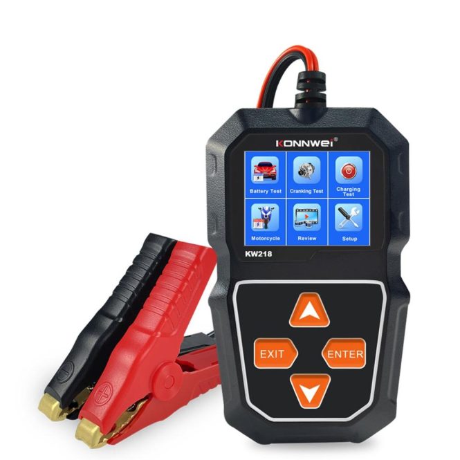 Diagnostic Scan Tool | KW218 Car Battery Tester Cranking Test Charging Test for 6V Motorcycle Battery/12V Car Battery/ Truck Battery Black Car Alarms & Security Black