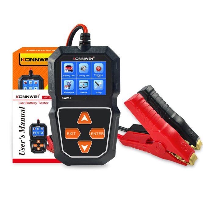 Diagnostic Scan Tool | KW218 Car Battery Tester Cranking Test Charging Test for 6V Motorcycle Battery/12V Car Battery/ Truck Battery Black Car Alarms & Security Black