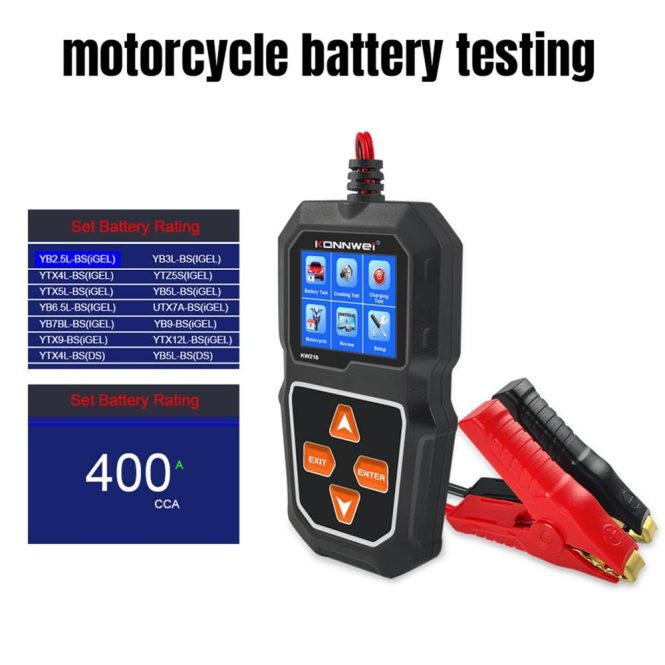 Diagnostic Scan Tool | KW218 Car Battery Tester Cranking Test Charging Test for 6V Motorcycle Battery/12V Car Battery/ Truck Battery Black Car Alarms & Security Black