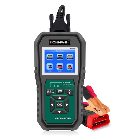 Diagnostic Scan Tool | KW470 OBDII Code Reader Battery Tester Full System Diagnostic Scanner Replacement for Ford for Universal Car After 1996 Black Car Alarms & Security Black