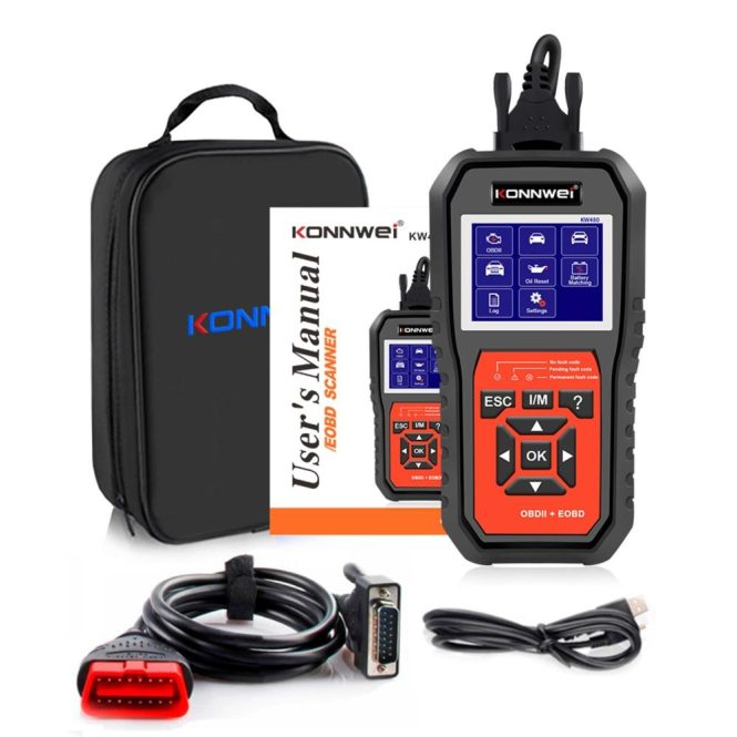 Diagnostic Scan Tool | KW480 All System OBDⅡ Scanner Diagnostic Tool(Only Supports English) Black Car Alarms & Security Black