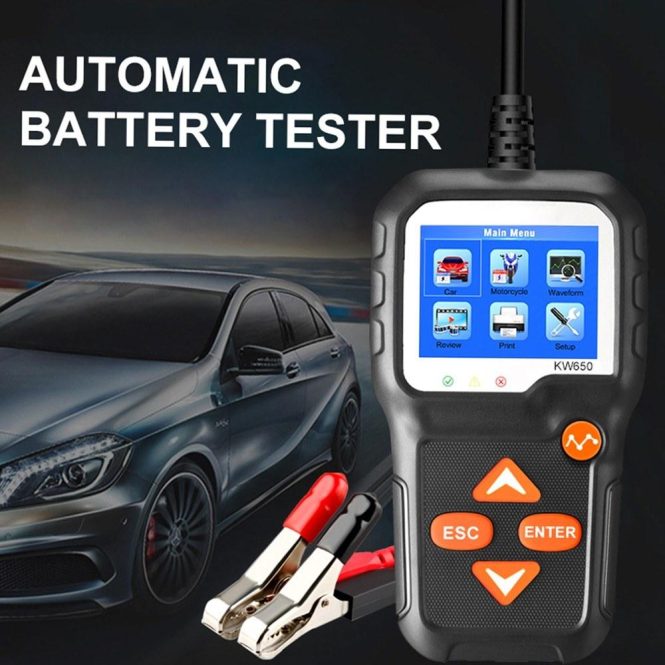 Diagnostic Scan Tool | KW650 Car Battery Tester 12V Car Auto Battery Load Tester on Cranking System and Charging System Black Car Alarms & Security Black