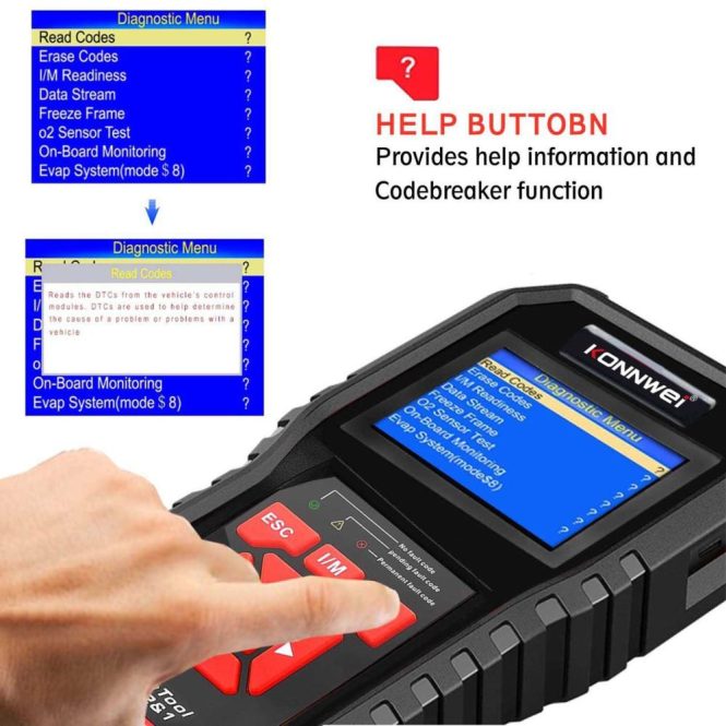 Diagnostic Scan Tool | KW850 OBDII Scanner Auto Code Reader Diagnostic Check Engine Light Scan Tool for OBDII Cars After 1996 Black Car Alarms & Security Black