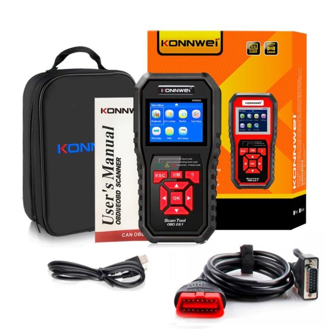 Diagnostic Scan Tool | KW850 OBDII Scanner Auto Code Reader Diagnostic Check Engine Light Scan Tool for OBDII Cars After 1996 Black Car Alarms & Security Black