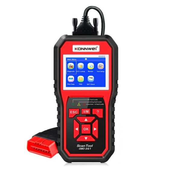 Diagnostic Scan Tool | KW850 OBDII Scanner Auto Code Reader Diagnostic Check Engine Light Scan Tool for OBDII Cars After 1996 Red Car Alarms & Security Diagnostic Scan Tool