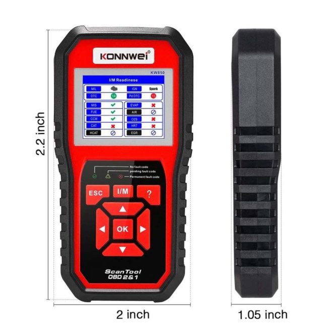 Diagnostic Scan Tool | KW850 OBDII Scanner Auto Code Reader Diagnostic Check Engine Light Scan Tool for OBDII Cars After 1996 Red Car Alarms & Security Diagnostic Scan Tool