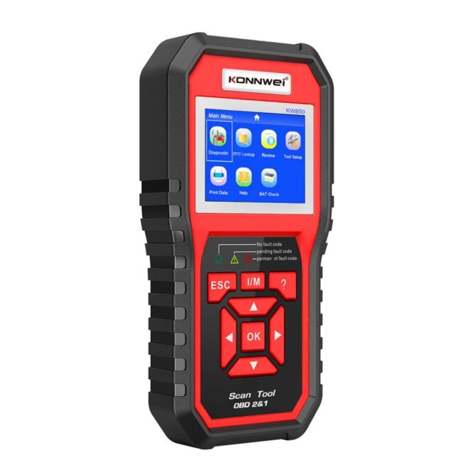 Diagnostic Scan Tool | KW850 OBDII Scanner Auto Code Reader Diagnostic Check Engine Light Scan Tool for OBDII Cars After 1996 Red Car Alarms & Security Diagnostic Scan Tool