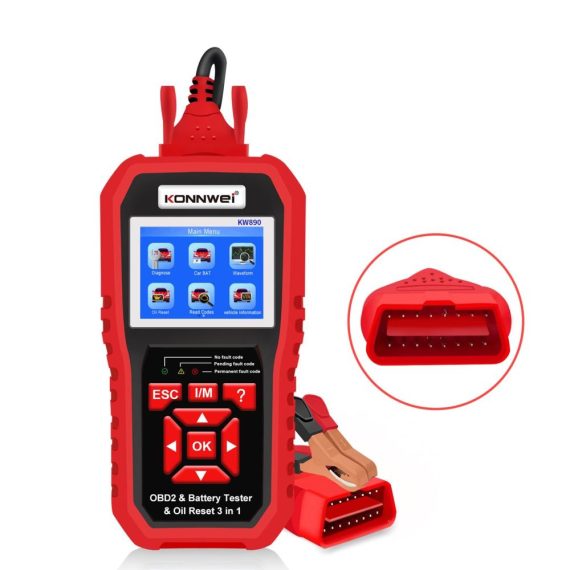 Diagnostic Scan Tool | KW890 Professional OBDII Scanner Auto Code Reader Red Car Alarms & Security Diagnostic Scan Tool