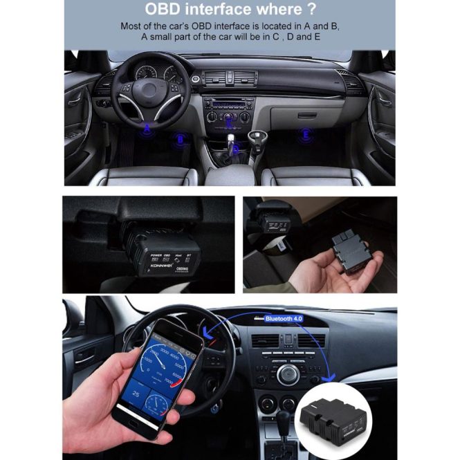 Diagnostic Scan Tool | KW902 Mini BT 4.0 Wireless OBD-II Car Auto Diagnostic Scan Tools Black Car Alarms & Security Black