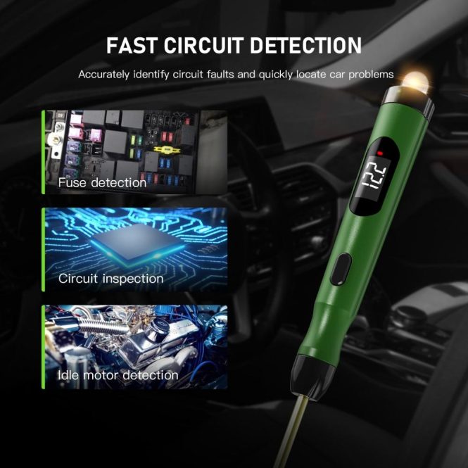 Diagnostic Scan Tool | P50 Automotive Circuit Tester LCD Display Voltage Measurement Dark Green Car Alarms & Security Dark Green