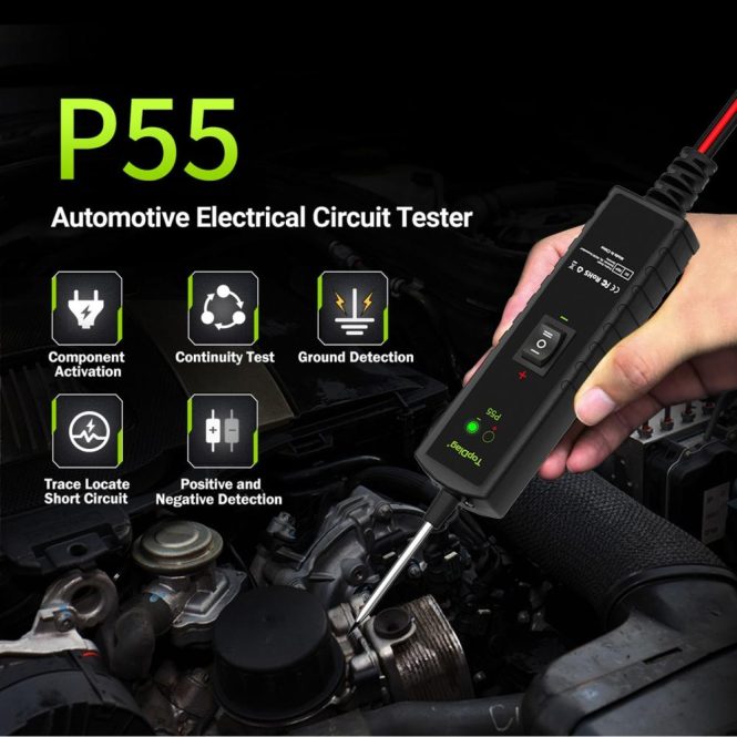 Diagnostic Scan Tool | P55 12-24V DC Automotive Circuit Tester Black Car Alarms & Security Black