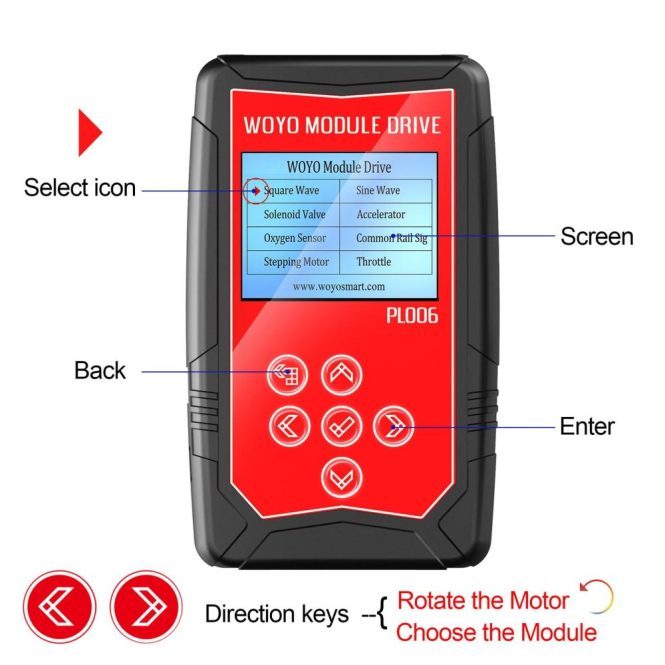 Diagnostic Scan Tool | PL006 Module Drive Car Fault Detect Drive Simulator Solenoid Valves Stepper Motor Auto Signal Simulator Ignition Coil Tester with 4.5inch LCD Screen Multicolor Car Alarms & Security Diagnostic Scan Tool