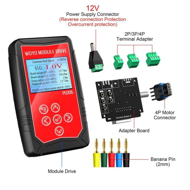 Diagnostic Scan Tool | PL006 Module Drive Car Fault Detect Drive Simulator Solenoid Valves Stepper Motor Auto Signal Simulator Ignition Coil Tester with 4.5inch LCD Screen Multicolor Car Alarms & Security Diagnostic Scan Tool