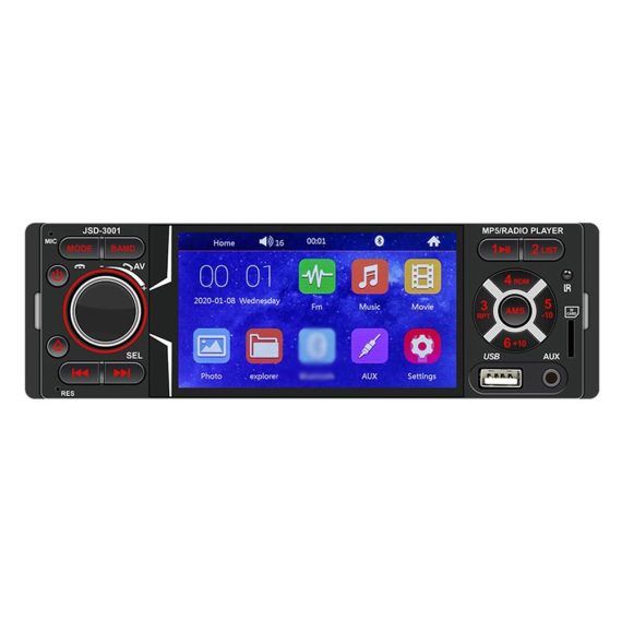 FM Transmitters & Players | 4.1 Inch Single Din Car Stereo BT Touchscreen MP5 Player FM Radio Receiver Black Car Audio Black