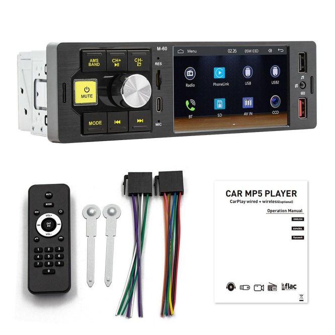 FM Transmitters & Players | 4.1in High Clear Car BT MP5 Player Multi-language Multifunctional Auto Audio and Video Player Car Multi-media Player Car Radio Receiver Black Car Audio Black