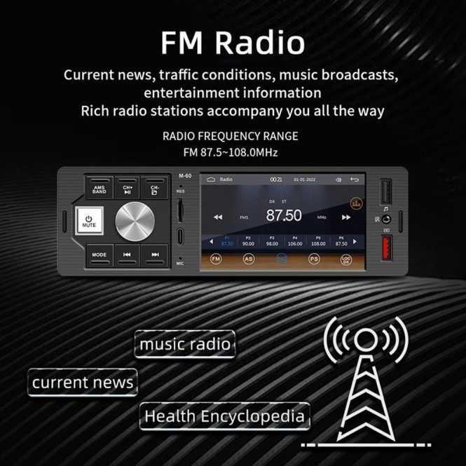 FM Transmitters & Players | 4.1in High Clear Car BT MP5 Player Multi-language Multifunctional Auto Audio and Video Player Car Multi-media Player Car Radio Receiver Black Car Audio Black