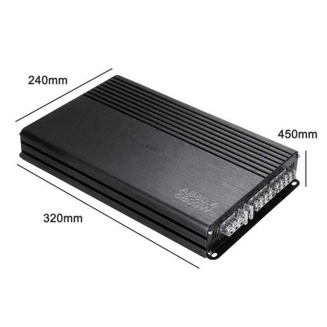 FM Transmitters & Players | 4-Channel Car Audio Amplifier 5800W High-Power Amp Four-Way Stereo Power Amplifier Class A/B Black Car Audio Black