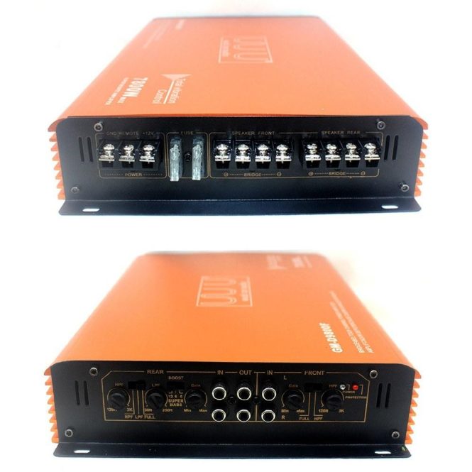 FM Transmitters & Players | 4-Channel Car Audio Amplifier 7800W Class-D Stereo Power Amplifier 4-Way High Power Amp Orange Car Audio FM Transmitters & Players