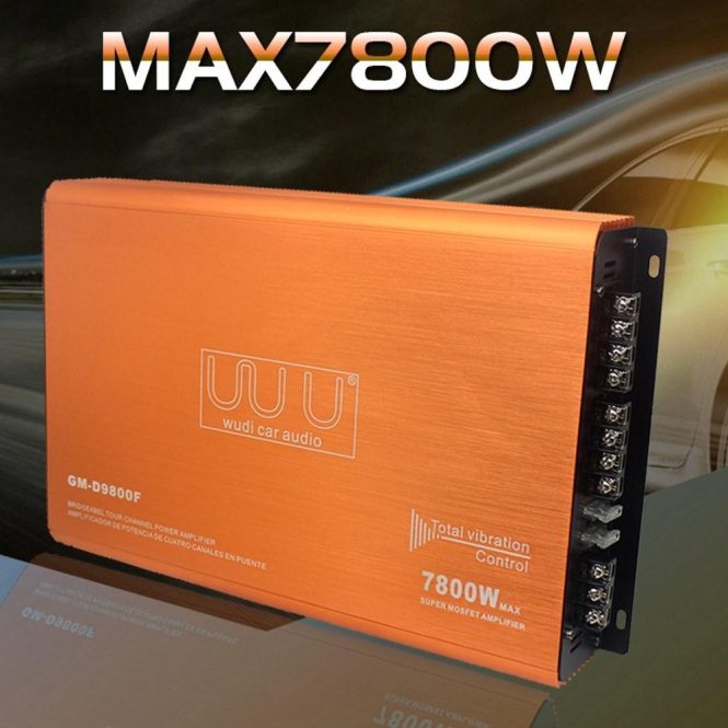 FM Transmitters & Players | 4-Channel Car Audio Amplifier 7800W Class-D Stereo Power Amplifier 4-Way High Power Amp Orange Car Audio FM Transmitters & Players